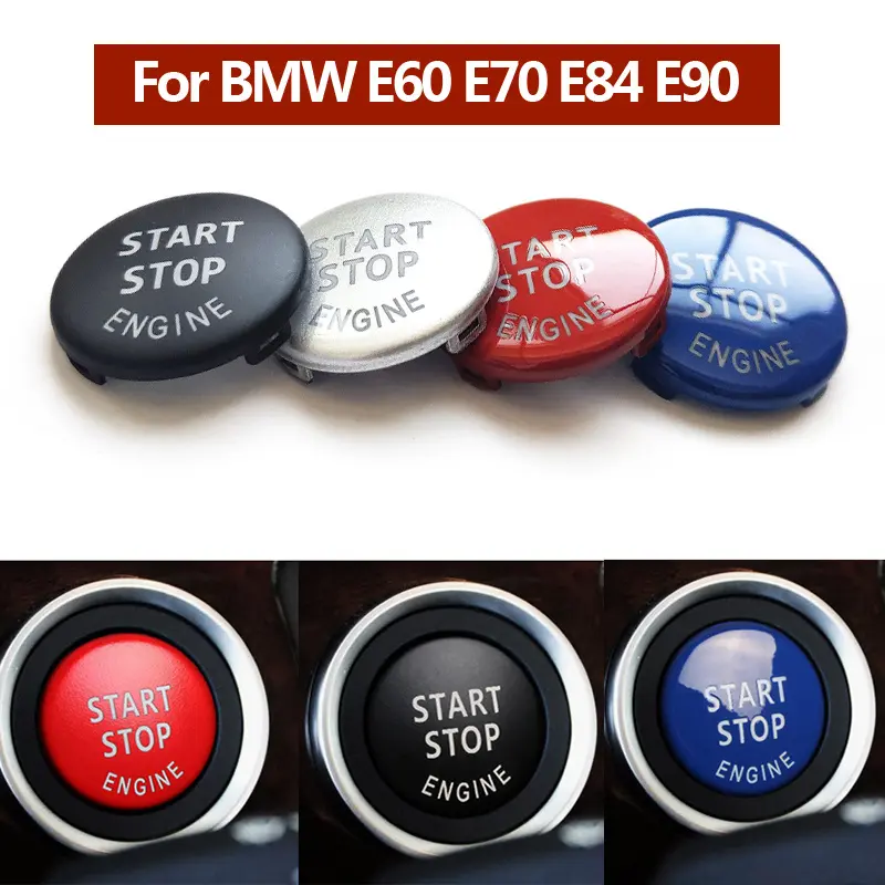 Car Engine Ignition Start Stop Switch Push Button Trim Cover for BMW 3/5 Series X1 X5 X6 E70 E71 E90 E91 E92 E93 E84 E60 320i 323i 325i Replace Accessories Automotive Car Accessory Car Interior Decor Car Interior Decorative