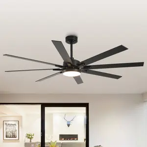 Parrot Uncle 65 Inch Teresa Modern Double-sided Blades Dimmable Ceiling Fan with Remote Control and LED Light