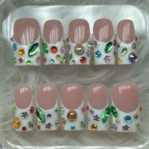 ACRYLIC or BUILDER GEL junk gem press on nails | BXBYNAILS