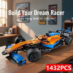 F1 City Speed Racing Car Building Blocks 1:8 Scale 1432 Pieces Famous Sports Car Model Assembly Toy for Kids Valentine's Day Gift Couples Interaction