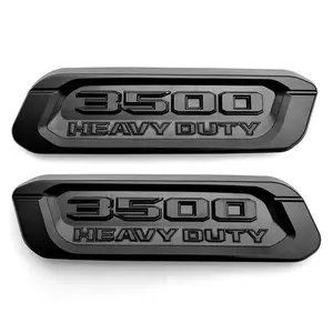 2pack New 3500 Heavy Duty Emblems Left Right Side 3D Badges Black Hood Replacement for 3500 (Black)