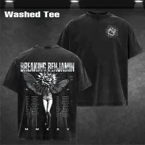 Vintage Breaking Benjamin Rose Butterfly Tour, Rock Band Shirt, Retro Music Tee, Rock Music Lover Shirt, Vintage Band Shirts Casual Comfort Cotton Fabric Fit Top , Top Men's and Women's Clothing
