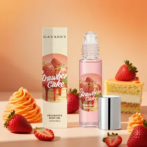 Strawberry Cake Perfume - Alcohol-Free Fragrance Oil for Women, Highly Scented, Long-Lasting Fresh & Natural Scent, Sweet & Elegant Aroma with Strawberry, Candy, Lemon, Vanilla