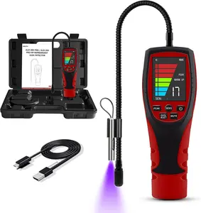 Refrigerant Leak Detector, ALD-200 PRO Freon & Combustible Gas Leak Detector with Tool Box, Freon Sniffer Air Conditioning Detection Automotive Halogen Leak Detector R410A R22 HVAC Tools Portable digital meter uv light test visual alarm 410 a buzzer