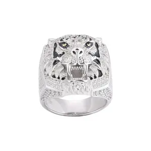 【#R397 】UCCIYO 18K Gold-Plated Tiger Ring with Lab-Grown Moissanite S925 Sterling Silver Synthetic Moissanite Ring for Women Men Hip Hop Jewelry Gift summerwins