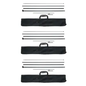 【Father's Day】VEVOR Feather Flag Pole Kit, 3 Packs Swooper Flag Pole 16.3 ft, Sign Flag Poles for Business Advertising Flags Outdoor, with Ground Stakes and A Carrying Bag (Flag Not Included) Aluminum Banner