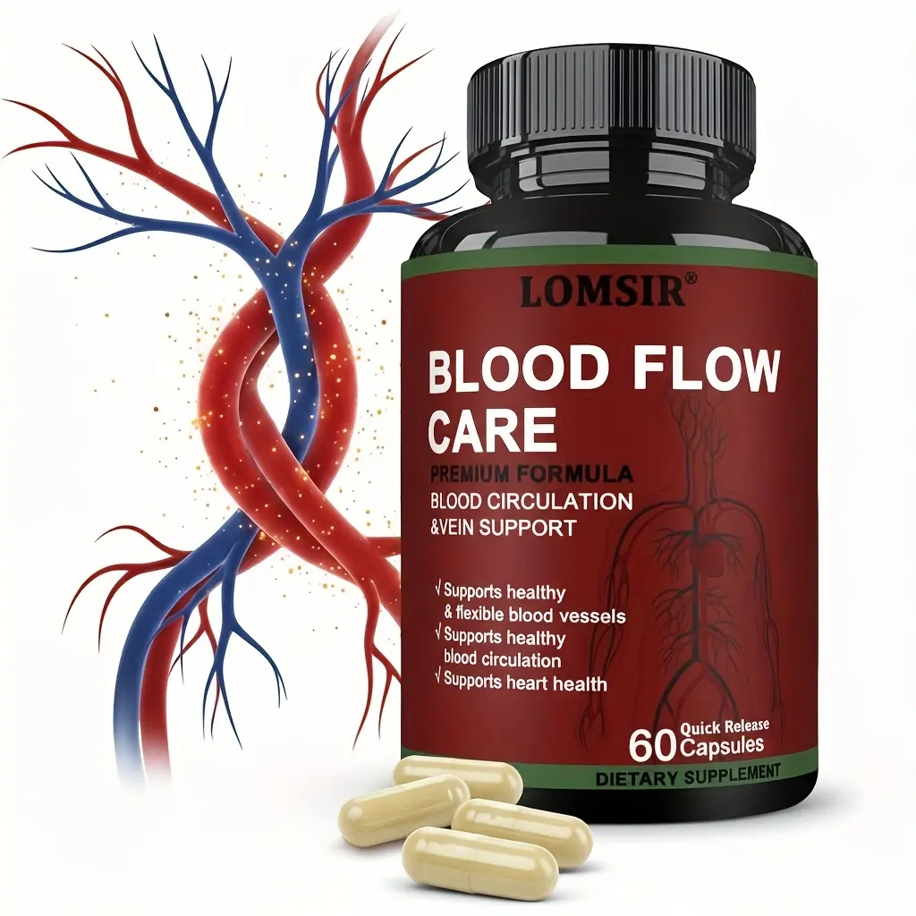 Blood Flow Care - Circulation& Vein Support Supplement for Healthy Legs & Heart - High Bioactivity Diosmin, Butcher's Broom and more - 60 Capsules