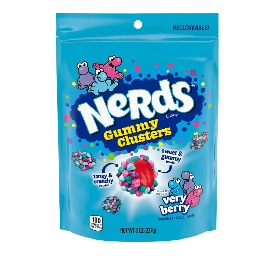 NERDS Gummy Clusters, Candy, Very Berry, Crunchy and Gummy, Back To School Sweet Treat, 8 oz NERDS Gummy Clusters, Candy, Very Berry, Crunchy and Gummy, Back To School Sweet Treat, 8 oz