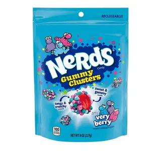 NERDS Gummy Clusters, Candy, Very Berry, Crunchy and Gummy, Back To School Sweet Treat, 8 oz