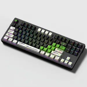 Phantom Armor Themed Side-Translucent Keycaps, Cherry Profile, PBT Five-Sided Heat-Sublimation, 129 Keys, Compatible With 64/68/75/84/87/96/98/104/108 Layout Mechanical Keyboards, For Gaming & Daily Use (Keycaps Only, No Keyboard Included)