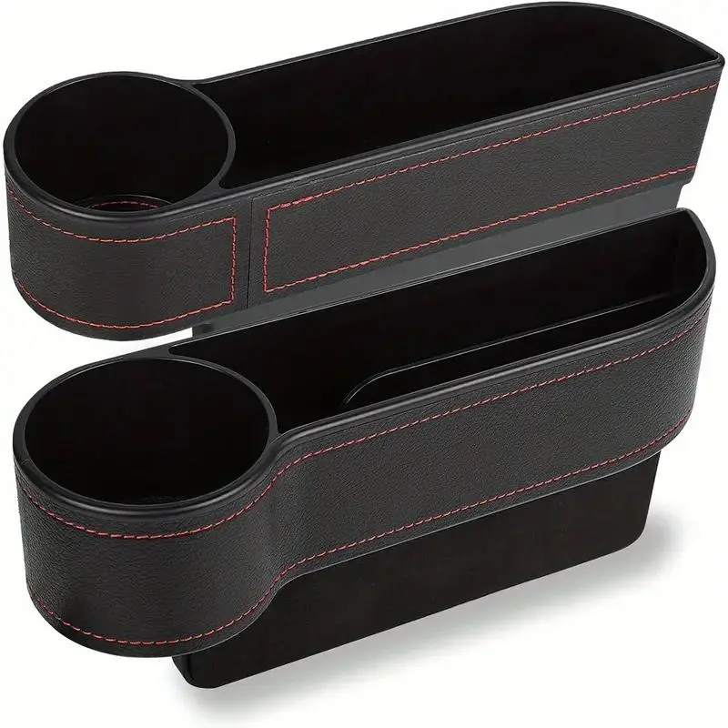 Car Seat Interval Organizer with Cup Holder, Car Seat Interval Storage Box, Car Interior Accessories for Driver & Passenger Seat Interval Storage, Car Organizers and Storage, Car Cup Holders