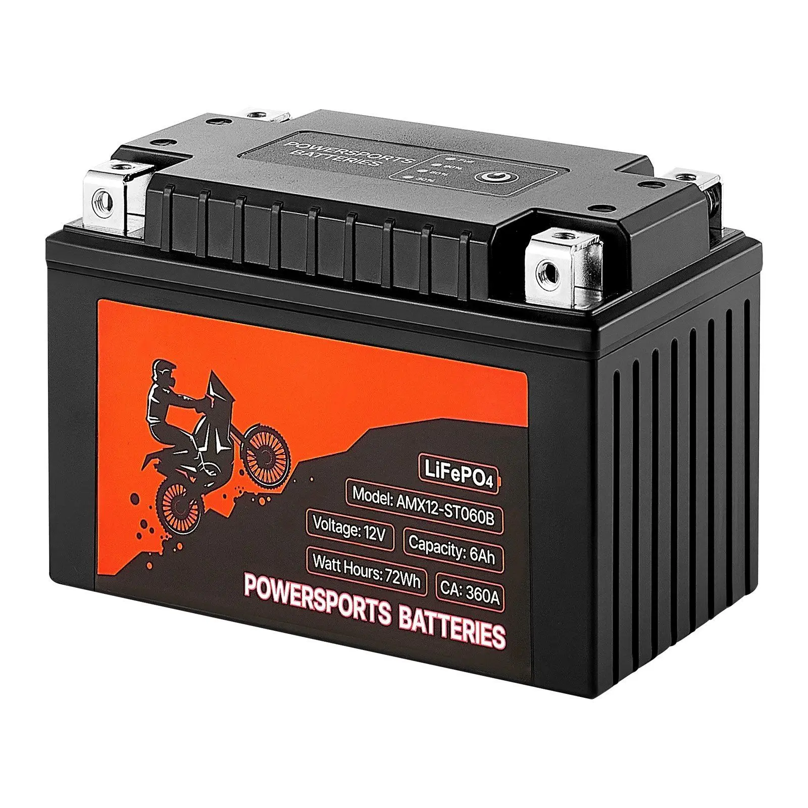 VEVOR 12V 6Ah Lead-Acid YTX12-BS High Performance Motorcycle Battery - Compact, Lightweight, Quick Start, Universal Fit for Jet Ski, Smooth Riding Powersports Use