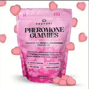 ProYoni Pheromone Gummies, Dietary Vitamin Supplement to Support Natural Internal Pheromone Balance, Mixed Berry Flavor Edible Wellness Fitness Chews, 60 Count