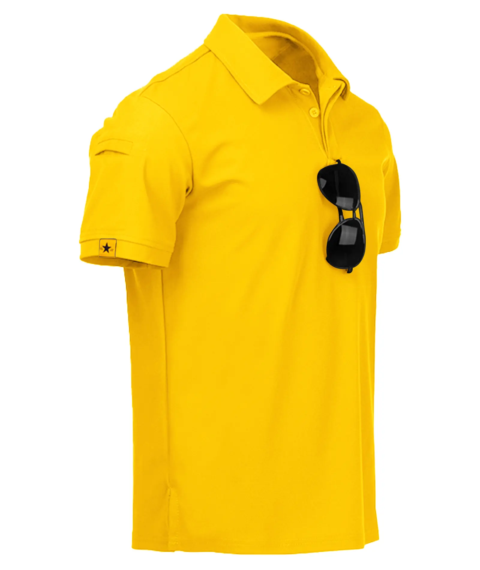 ZITY Menswear Short-Sleeve Polo Shirt - Tactical Athletic Collared Shirt with Small Pocket, Suitable for Golf, Football, Daily Casual Wear for Men Fabric Top Buckle