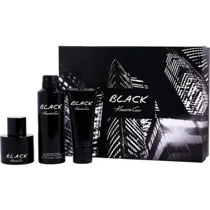 Kenneth Cole Black Set-Edt Spray 3.4 Oz & Aftershave Balm 3.4 Oz & All Over Body Spray 6 Oz For Men