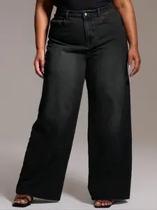 Women's Plus Size New Denim Jeans Elastic Comfort Fitted Straight Leg Versatile Trendy Fashion Washed Jeans Long Pants Womenswear