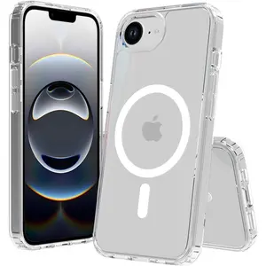 Magnetic phone case,Transparent Case for iPhone 16E (SE4),Military Grade Drop Tested,Shockproof Anti-Scratch Clear Thin Slim Phone Case.Clear Magnetic.For iphone 17AIR, 16,Pro Max - a Perfect Gift.