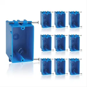 10-Pack Single Gang Electrical Box, New Work Box 1 Gang, Work Electrical Nail Outlet Box, 18 Cu. in, Switch/Outlet Box