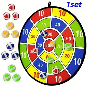 1 Set/12 Sticky Balls + Foldable Dart Board, Indoor Outdoor Entertainment, Parent-Child Interaction, Birthday Gift, Party Games, Darts Board