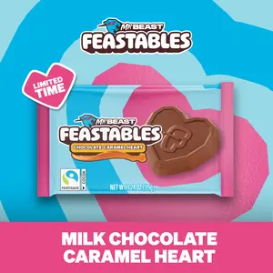 Feastables by MrBeast Valentine's Chocolate Caramel Hearts, 20-Count Share Pack for Gifting & Sharing Feastables by MrBeast Valentine's Chocolate Caramel Hearts, 20-Count Share Pack for Gifting & Sharing