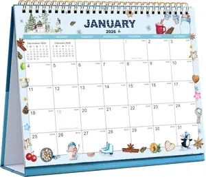2026 Desk Calendar - Standing Flip Desktop Calendar 2026 from Jan 2026 - Dec 2026, 9.8" X 8.3", Memoranda Pages, Desk Calendar 2026 with Strong Twin-Wire Binding, Blank Blocks, Thick Paper Vindora