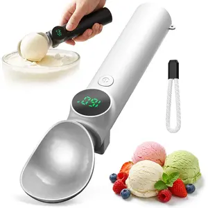 Heated Ice Cream Scoop Rechargeable, Electric Ice Cream Scooper with 3 Heat Settings, LED Display, 2600mAh Battery, Easy Scoop for Hard Ice Cream & Frozen Desserts Kitchen Utensils