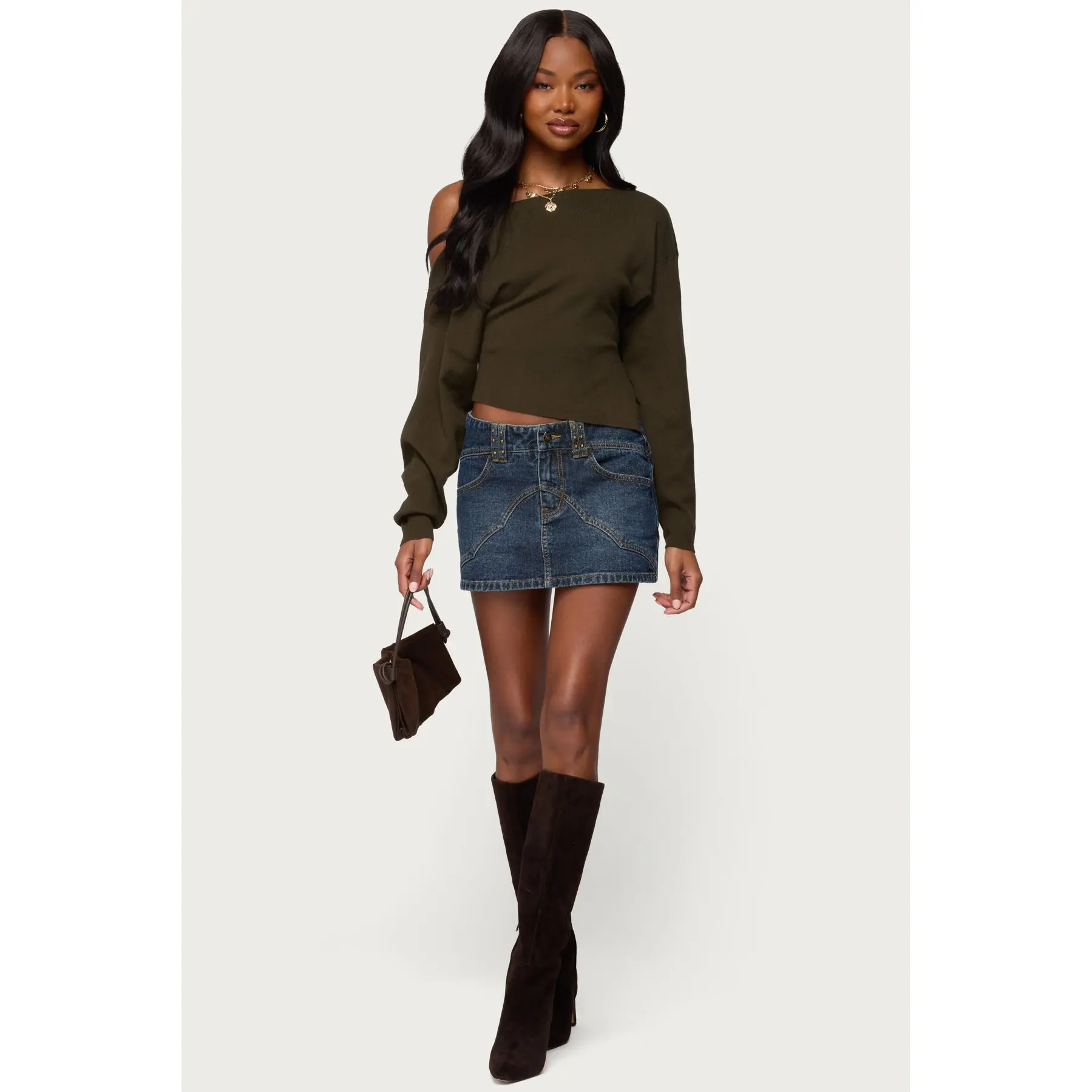 Tory Western Denim Mini Skirt