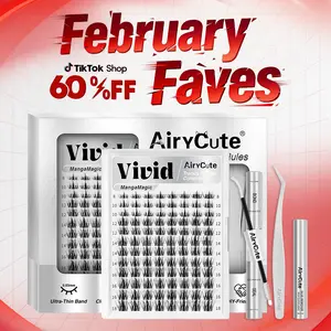 Vivid | AiryCute Stunning Everyday Manga Inspiration | Elevate your Gaze | Luxury Manga Effect | Feather-Light, Waterproof, Long-Lasting Lashes | Fashion Wet Look | Beginner-Friendly DIY Lashes, Voluminous, Salon Quality | Lightweight and Comfortable