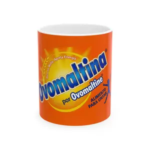 Ovomaltina Lovers Printed Ceramic Mug - 11oz Drinkware for Venezuelans, Washable Coffee Cup