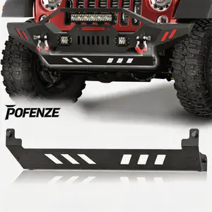 POFENZE-NADIA For Jeep JK Front Skid Plate Bumper Cover Compatible with 2007-2018 Jeep Wrangler JK JKU Unlimited (Not Fits Original Factory Bumpers) Vehicle Car Protector, Car Accessories, Automotive, Carbon Steel Set