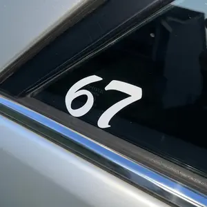 67 Vehicle Decal 3" x 2" White Premium Outdoor Vinyl Sticker - 2 PACK