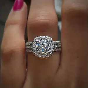 Full Diamond Luxury Engagement Ring For Women, New Model Ring With Micro-Inlaid Zircon, Luxurious Diamond Ring