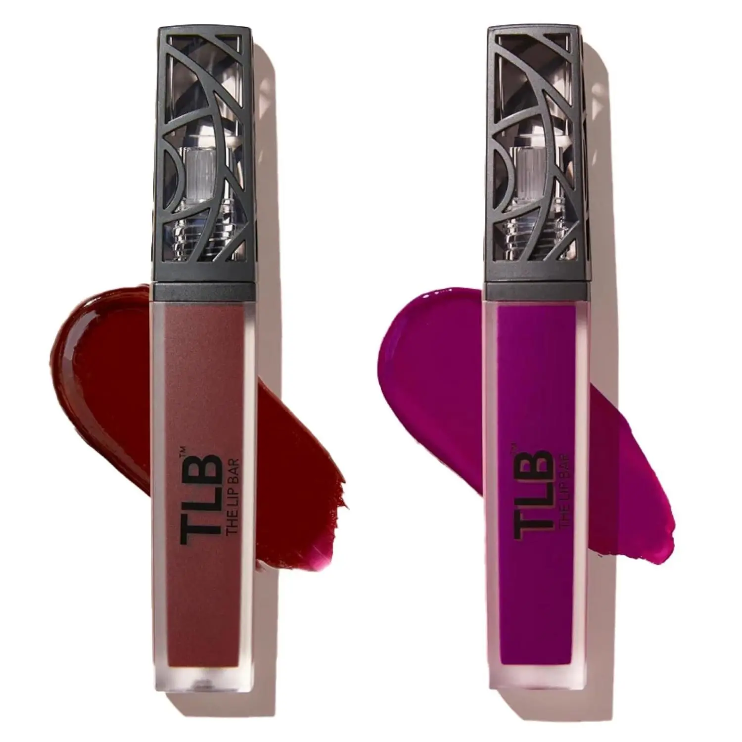 The Lip Bar Nonstop Liquid Matte Lipstick 2-Pack Rebel Deep Burgundy Prima Donna Fuschia Purple High Pigment Long Lasting Jojoba Oil Vitamin E Vegan .24 fl oz Gloss