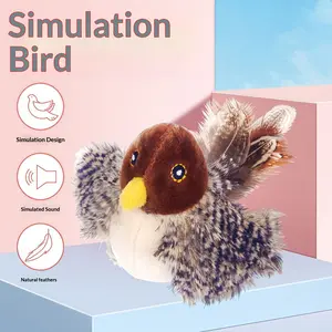 Cat toy teaser wand, simulated chirping bird toy, for kittens to play alone and relieve boredom