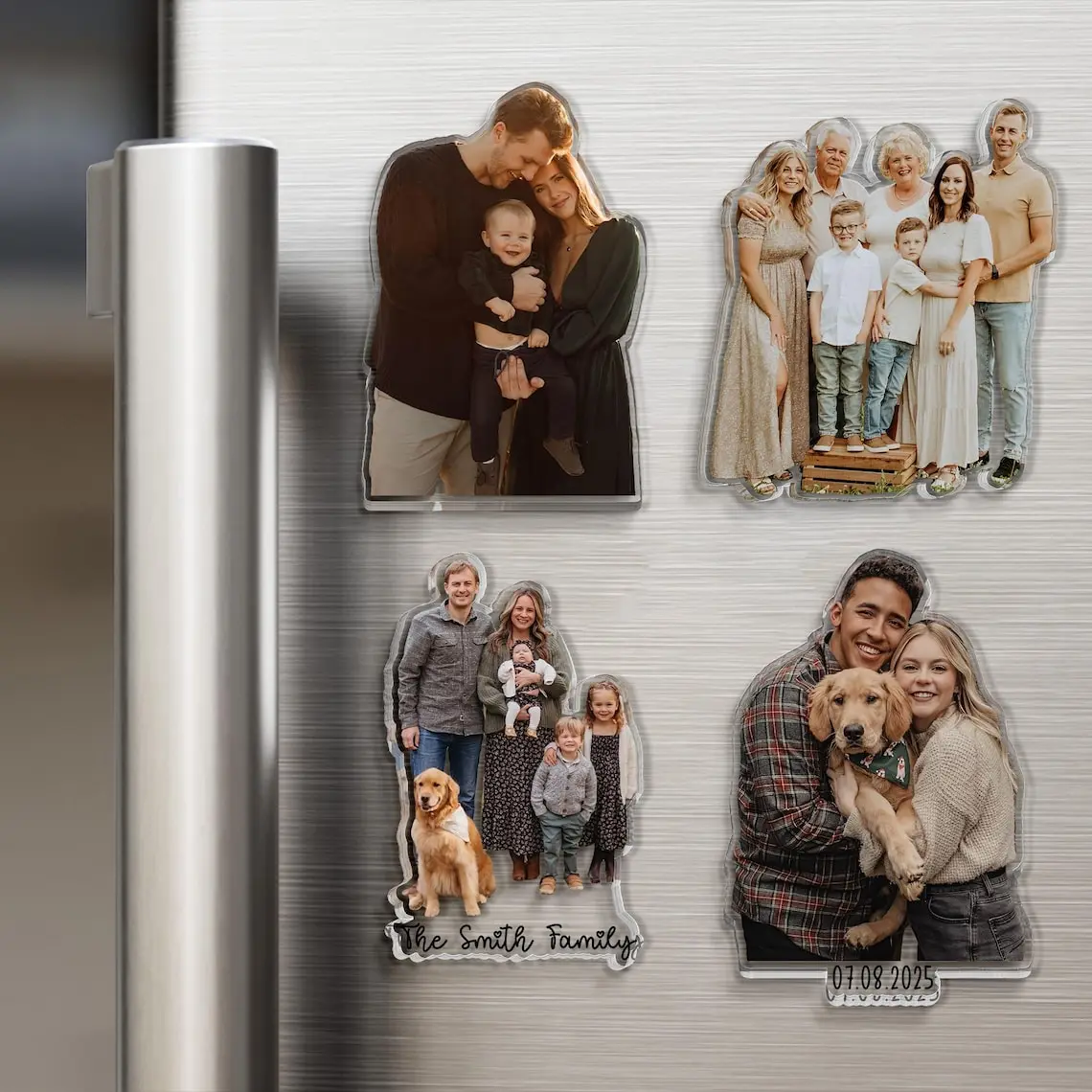 Custom Acrylic Family Photo Magnet: Personalized Family Picture Fridge Magnets, Mothers Day Gift Ideas 2026, Mothers Day Gifts, Mother's day Gift from Daughter and Son