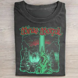 Minas Morgul Vintage Graphic T Shirt Nazgul Morgul King Lord of the Rings Movie Tee Ringwraiths Black Riders Cotton Crew Neck Short Sleeve Fantasy Streetwear Casual Trendy Middle Earth JRR Tolkien Inspired Fashion Top for Men Women Unisex Daily Wear Gift