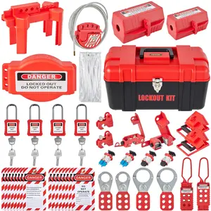 VEVOR 42 PCS Lockout Tagout Kits,  , Electrical Safety Loto Kit Includes Padlocks, 5 Kinds of Lockouts, Hasps, Tags & Ties, Box, Lockout Safety Tools for Electrical Risk Removal in Industrial, Machinery