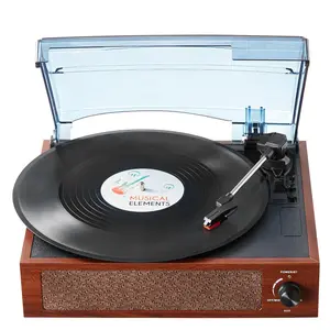 【Summervibes】VEVOR Vinyl Record Player, 3-Speed, Belt Driven Turntable Player with Built-in 5W Stereo Speakers Magnetic Cartridge, Support 33/45/78 RPM Bluetooth Aux in RCA Output, for 7/10 /12 in Vinyl Records