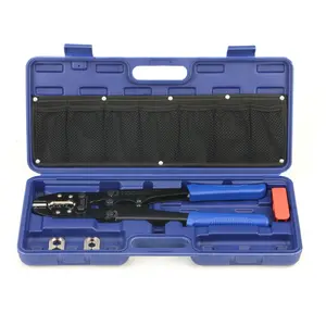 iCrimp Battery Cable Lug Crimping Tool Set for 8 to 4 Gauge Wire Terminals, Battery Cable Ends with Radial Wire Stripper