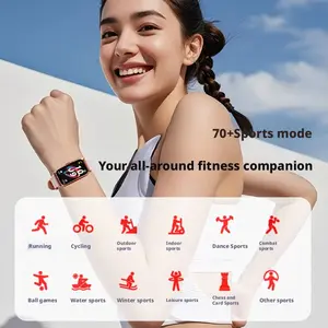 Lasca Smart Sports Watch Unisex, 70+ Modes Fitness Trainer, Blood Pressure Heart Rate Monitor, Waterproof, All-In-One Health Tracker
