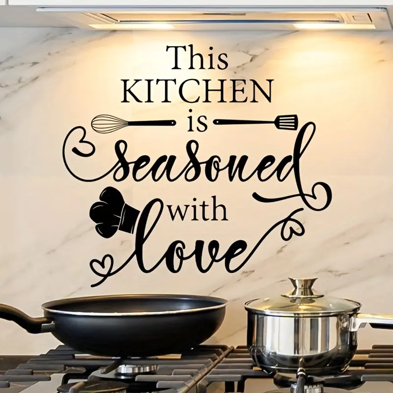 Kitchen Themed Wall Sticker, 1 Set Self Adhesive Wall Decal, Decorative Sticker for Home Kitchen Dining Room, Home Decor Supplies, Wall Art Stickers, Decoration Sticker, Decoration Items