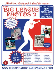 Historic Autographs 2025 Big League Photo - 12 Signed Baseball Photos per Box - Authentic Collectible Cards with Multi-Signed or All-Star Signatures