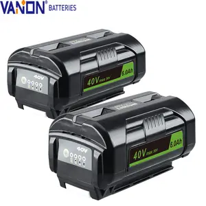 OP4060 40V 6000mAh Lithium Battery Replacement for All Ryobi 40-Volt Power Tools OP4015 OP4026 OP40201 OP40261 OP4030 OP4040 OP40401 OP4050 OP40501 OP4050A OP40601 OP4060A RY40200 RY40403 （2 Pack）