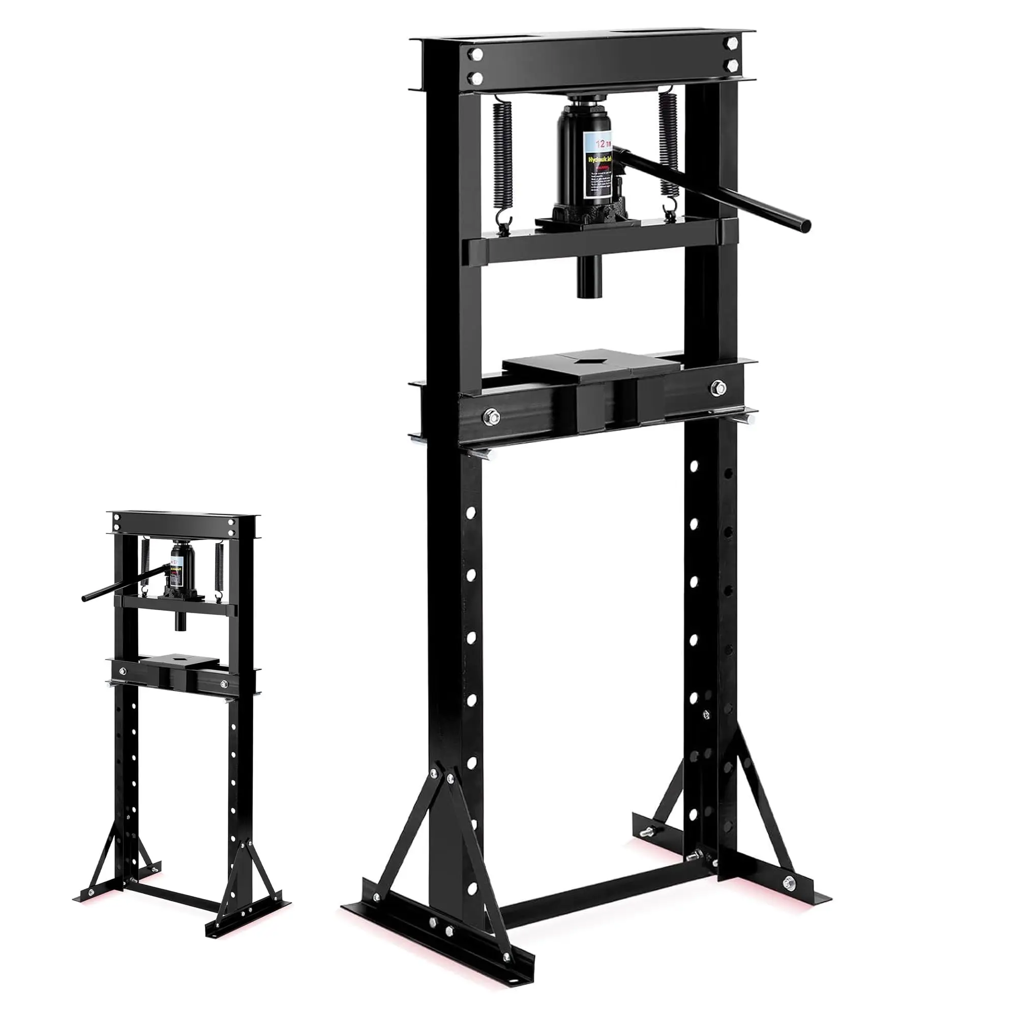 Garvee 12 Ton h-Frame Hydraulic Shop Press, Hydraulic Press with 8-Position Adjustable Worktable & 2 Plates & Bearing Kit for Auto Bending & Stamping
