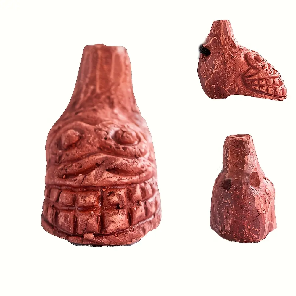 Screaming Aztec Death Whistle by , Handmade Unique & Loudest Authentic Human Sounding Whistle, Natural Pottery Whistle with Storage Bag, Suitable for Fun Activities & Pranks