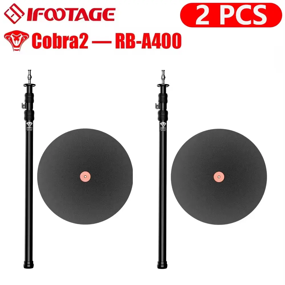 IFOOTAGE Cobra 2 RB-A400 Round Base Monopod, 79'' Camera Monopod Light Stand Photography, Studio Light Stand Monopod Tripod