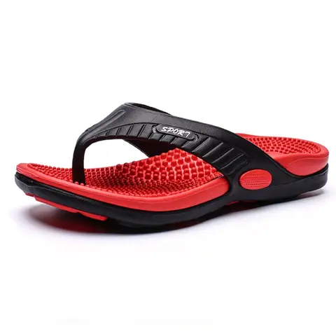 Men's Letter Pattern Massage Slippers, Casual Comfortable Home Slippers, Soft Non-slip Slippers for Indoor & Outdoor Wear Toe Slippers, Flip Flop Slippers, Indoor Flipflop
