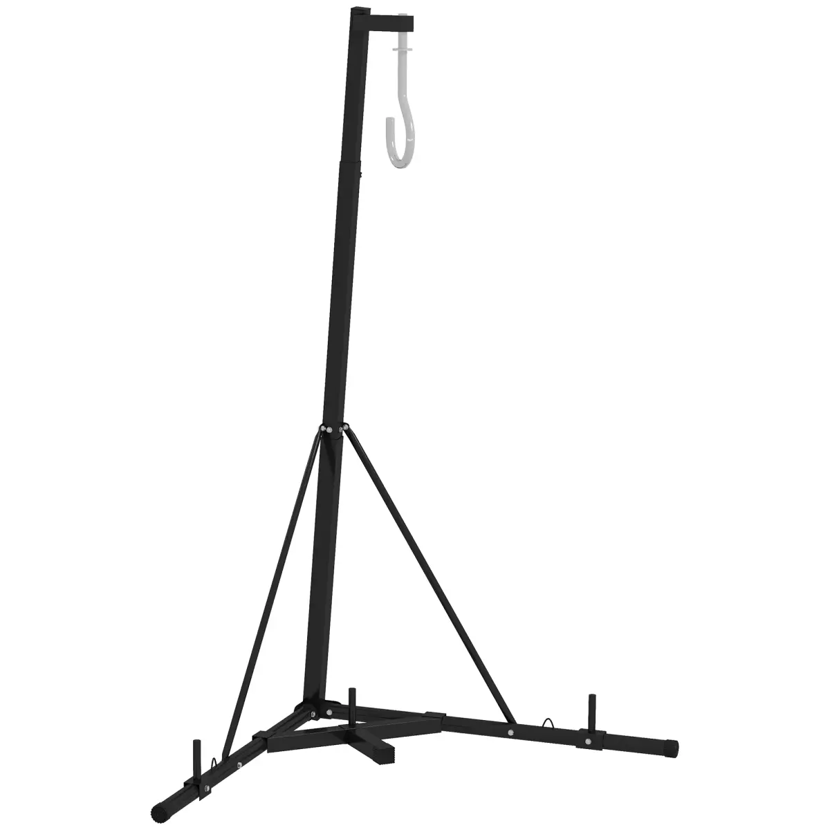 Adjustable height foldable heavy-duty punching bag holder steel sandbag holder with weighted base, capable of independently supporting up to 132 lbs, suitable for stable home fitness, only for standing