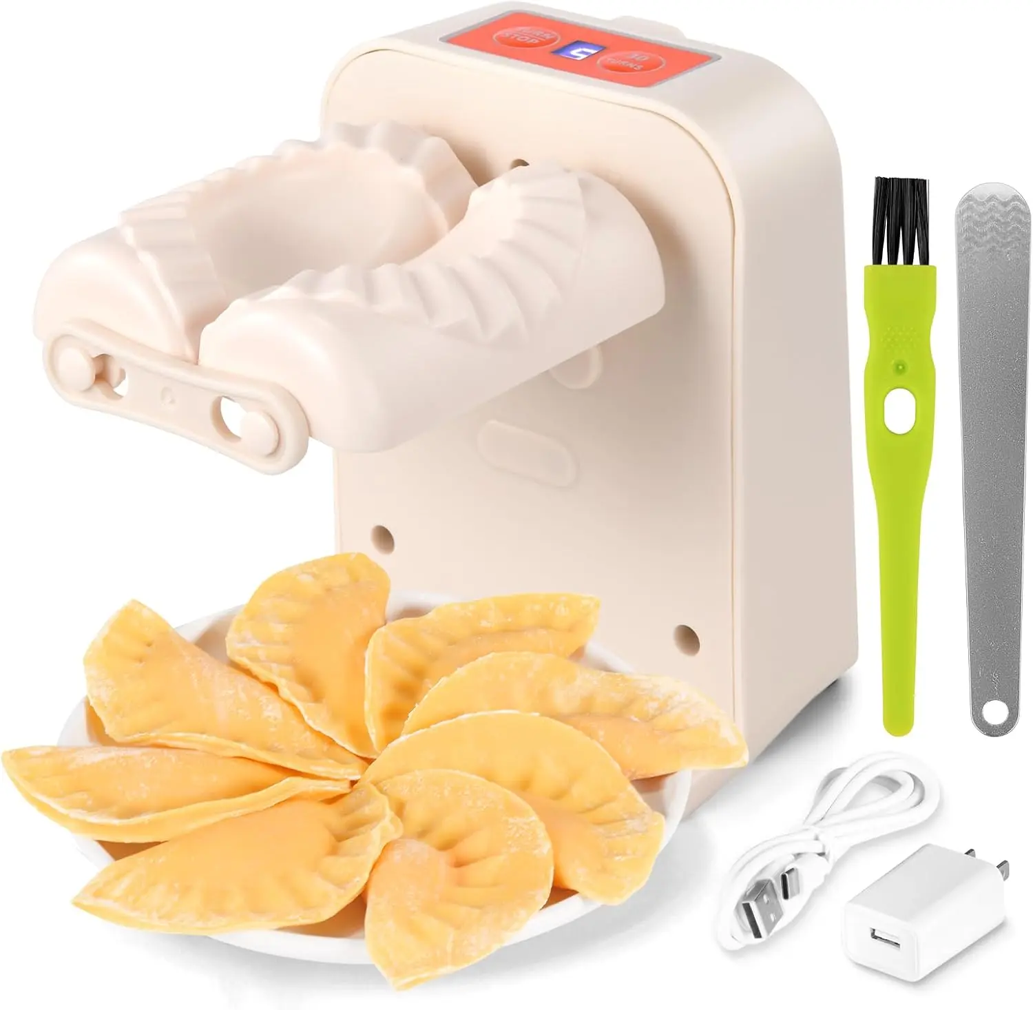 Electric Dumpling Maker Machine - DIY Beautiful Dumplings, Max 2000 Turns, Cordless Working, BPA Free
