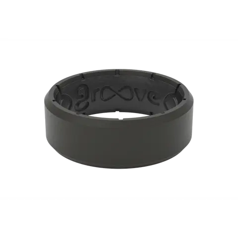 Groove Ring – Men’s Black Silicone Wedding Band, Breathable & Flexible – Edge Black